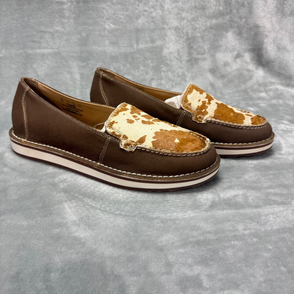 Myra Bag Cruiser Shoes Womens 10 Dark Tan Chestnut Cow Print Hair On Hide Loafer